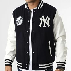 Tout neuf 🛒 Veste Teddy MLB Wordmark Varsity New York Yankees 60301348 Bleu Marine Blanc de New Era 🌟 -New Era Soldes 2022 new era 346696 60301348 20221108T160150 03
