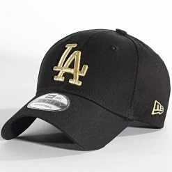 Meilleure vente 😀 Casquette 9Forty Los Angeles Dodgers Metallic 60292534 Noir Doré de New Era 🧨